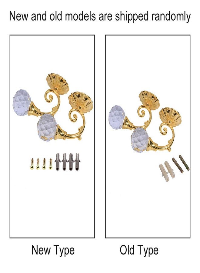Marhynchus Crystal Hanger, 2X Heavy Metal Curtain Tiebacks with Gold Finish, Decorative Wall Mounted Window Treatment Holdbacks, 1.57x2.44 inches, 0.167 kg - Image 3